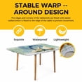 thumbnail image 4 of Blue Coastal Starfish Table Cloths for 3 Foot Rectangle Tables, Grey Sage Green Nautical Coral Summer Patio Waterproof Elastic Fitted Tablecloths, Washable Rectangular Table Cover for Camping, 4 of 8