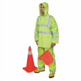 thumbnail image 2 of Mutual 14511 3 Piece PVC/High Visibility Polyester ANSI Class 3 Rain Suit, 2X-Large, Lime, 2 of 3