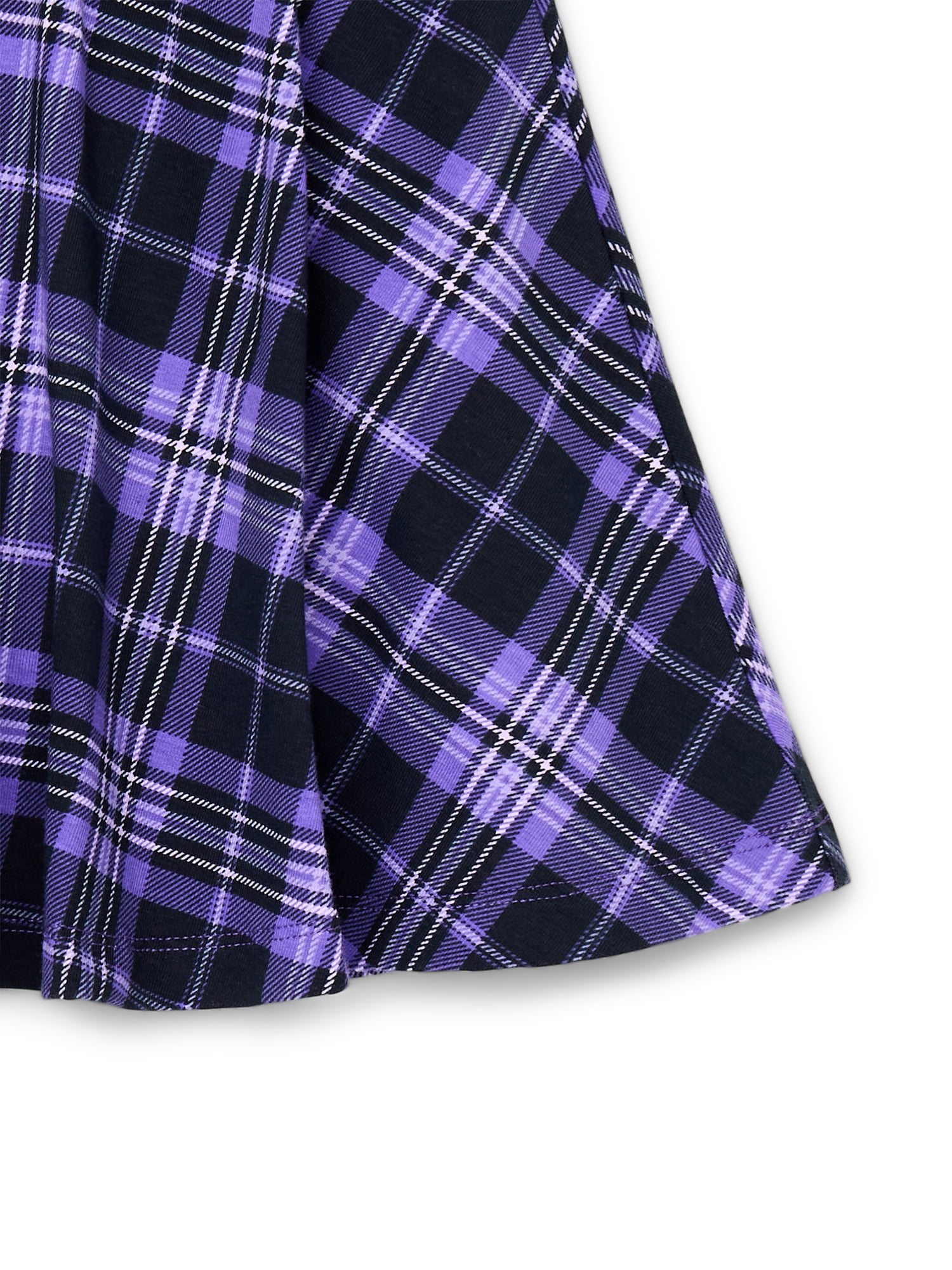 Wednesday Addams Girls Halloween Checkered Skort, Sizes 4-16