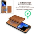 thumbnail image 2 of 2 In 1 Case for Samsung Galaxy Z Flip 7 with Kickstand, Detachable Magnetic PU Leather Wallet Case with Card Holder Slots Kickstand Protective Phone Cover Men Women for Samsung Galaxy Z Flip 7 - Brown, 2 of 7