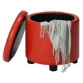 thumbnail image 6 of Designs4Comfort Round Accent Storage Ottoman with Reversible Tray Lid, 6 of 9