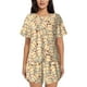 thumbnail image 1 of Balery Cute Cats 4 Conjunto de Pijama para Mujer con Estampado, Dos Piezas de Manga Corta y Shorts, Ropa de Dormir Suave con Cuello Redondo y Bolsillos-Small, 1 of 6