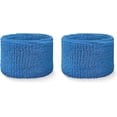 thumbnail image 2 of COUVER 2.5 Inch Solid Terry Cotton Athletic Sweat Wristbands Sky Blue 2 Pairs (Mens), 2 of 7