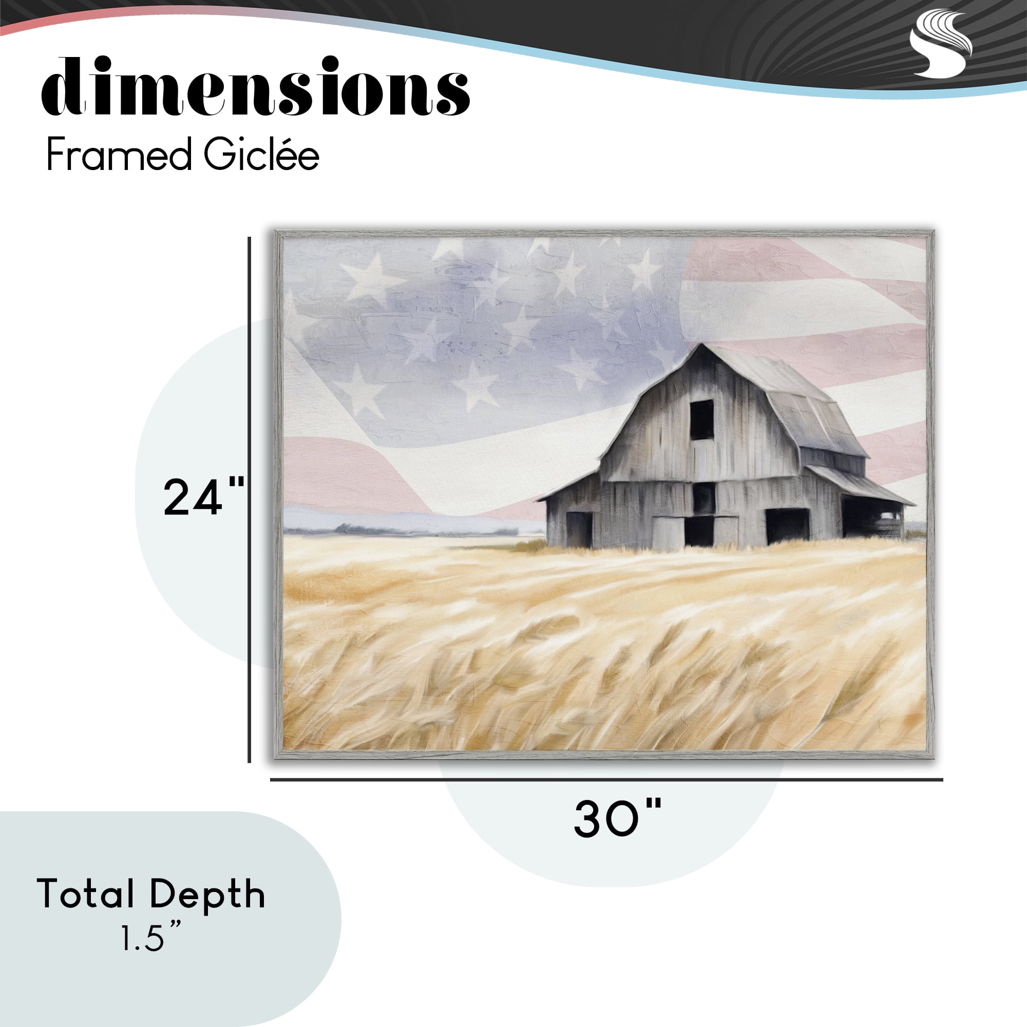 Stupell Industries Amber Waves of Farmland Gray Framed Giclee Art, design by Kim Allen