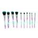 thumbnail image 1 of Conjunto de brochas de maquillaje conveniente de 10 piezas para viajes de negocios, fibra artificial verde, lana, plástico, 1 of 5