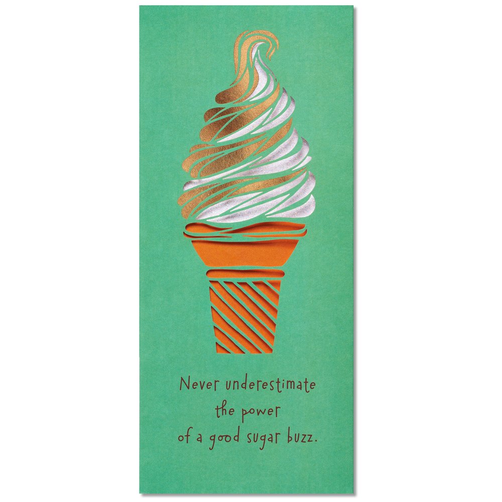American Greetings Ice Cream Cone Birthday Card with Glitter