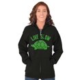 thumbnail image 3 of Live Slow Turtle Tortoise Animals Unisex Fleece Graphic Zip Up Hoodie Brisco Brands 5X, 3 of 5