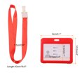 thumbnail image 2 of Uxcell 10.2x8cm Horizontal Clear Window ABS ID Badge Holder with Lanyard Red, 2 of 6