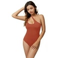 thumbnail image 2 of REORIA Women's One Shoulder Bodysuit Sexy Hollow out Neck Sleeveless Thong Tops, 2 of 10