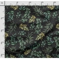 thumbnail image 2 of Soimoi Leaves Print,Cotton Poplin, Sewing Fabric Sold by The Yard 42 Inch Wide,Sewing Craft Quilting/Quilt Making Fabric, Green & Black, 2 of 5