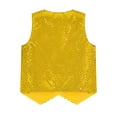 thumbnail image 4 of YiZYiF Boys Sparkle Sequins Hip Hop Jazz Dance Vest Top Shiny V Neck Button Down Waistcoat Performance Costume Gold 12, 4 of 5