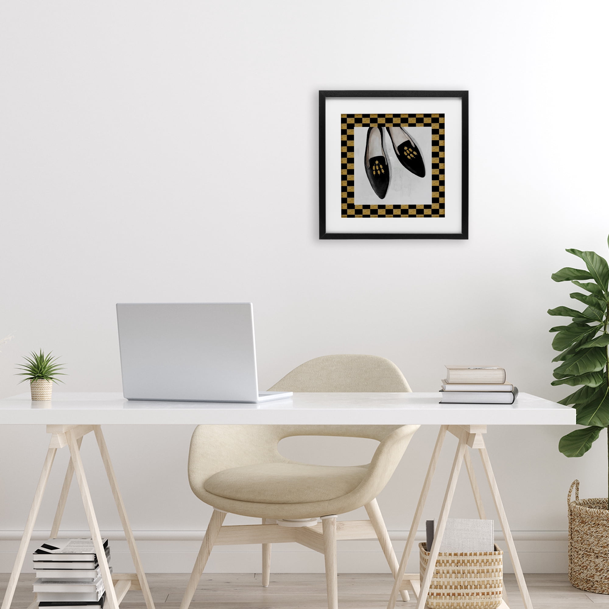 Stupell Industries Luxe Black Flats Black Framed Print Under Glass, design by Lorenzo Collective