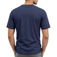 thumbnail image 5 of Domuza Tshirts Shirts for Men Summer Henley Gym T-Shirts 3 Button Solid Short Sleeve Work Tops Navy 2XL, 5 of 7