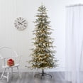 thumbnail image 2 of Nearly Natural 7.5ft. Slim Flocked Nova Scotia Spruce Artificial Christmas Tree with 450 Warm White LED Lights and 909 Bendable Branches, 2 of 7