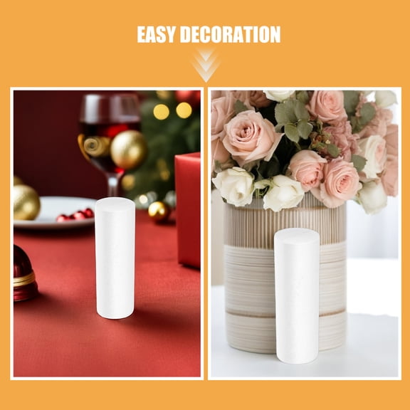 ELAYARD 6PCS White Foam Cylinders for Crafting Decorations Easy DIY Floral Arrangements Durable Foam 3.5 x 10 Inches