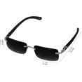thumbnail image 4 of LAICAIW Elite Slim Rimless Rectangular Metal & Wood Art Aviator Sunglasses, 4 of 5