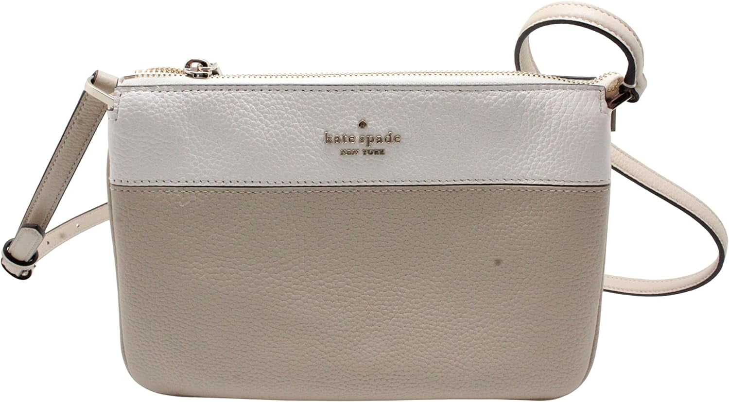 Kate Spade Leila Triple Gusset Zip Crossbody Black Pebbled Leather