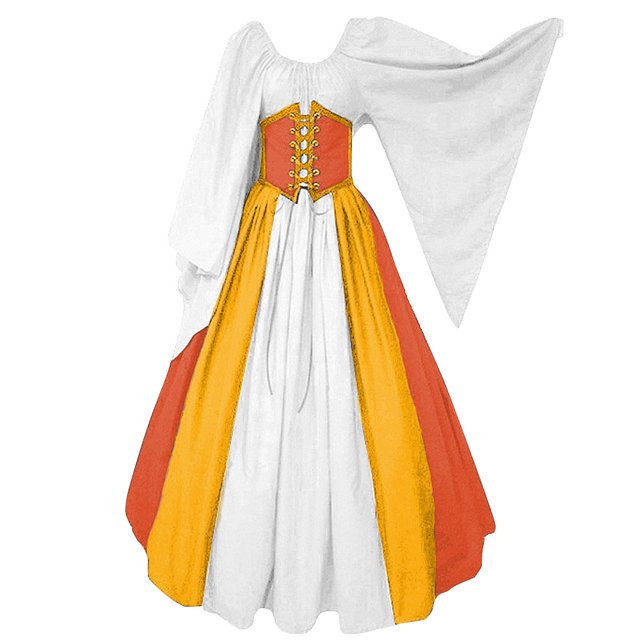 Disfraz de Halloween para mujer, vestido largo medieval renacentista, disfraces de escenario, disfraces vintage