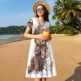 thumbnail image 4 of Vsdgher Robes Midi Maxi Décontractées Été 2025 pour Femmes Manches Courtes Col Rond Robe de Plage, 4 of 6