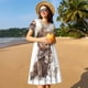 thumbnail image 4 of Easygdp C para Vestido Transpirable de Mujer, Vestido Suelto de Manga Corta con Pliegues y Bolsillos para el Verano, 4 of 6