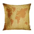 thumbnail image 1 of BOSDECO Brown Abstract Yellow Orange World Map on Colorful Aged Pillow Case Pillow Cover 20x20 inch, 1 of 1