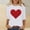 White, variant on HaoXianJian Valentine's Day Shirt for Women Glitter Love Heart Printed T-Shirt Top 3/4 Sleeve Tee Crew Neck Casual Blouse Tops Size S-2X