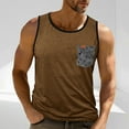 thumbnail image 2 of VBTAPA Mens Graphic Tank Tops Sleeveless Muscle Pocket T Shirt Summer Casual Workout Shirts Brown L, 2 of 7