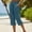 Blue, variant on JFGHDG Women's Drawstring Elastic Waist Linen Capri Pants High Waisted Wide Leg Cropped Casual Trousers with Pockets Black 4XL