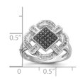thumbnail image 5 of Sterling Silver Polished Black & White Diamond Ring, 5 of 6