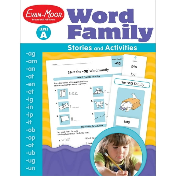 Evan-Moor Word Family Stories and Activities, Kindergarten - Grade 2 (Level A), Teacher Resource