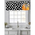 thumbnail image 2 of Thanksgiving Day Valances for Windows Bow Orange Pumpkin Fall Polka Dot Kitchen Valance Curtain Rod Pocket Small Curtains for Cafe Bathroom Laundry Basement 42" x 12", 2 of 8