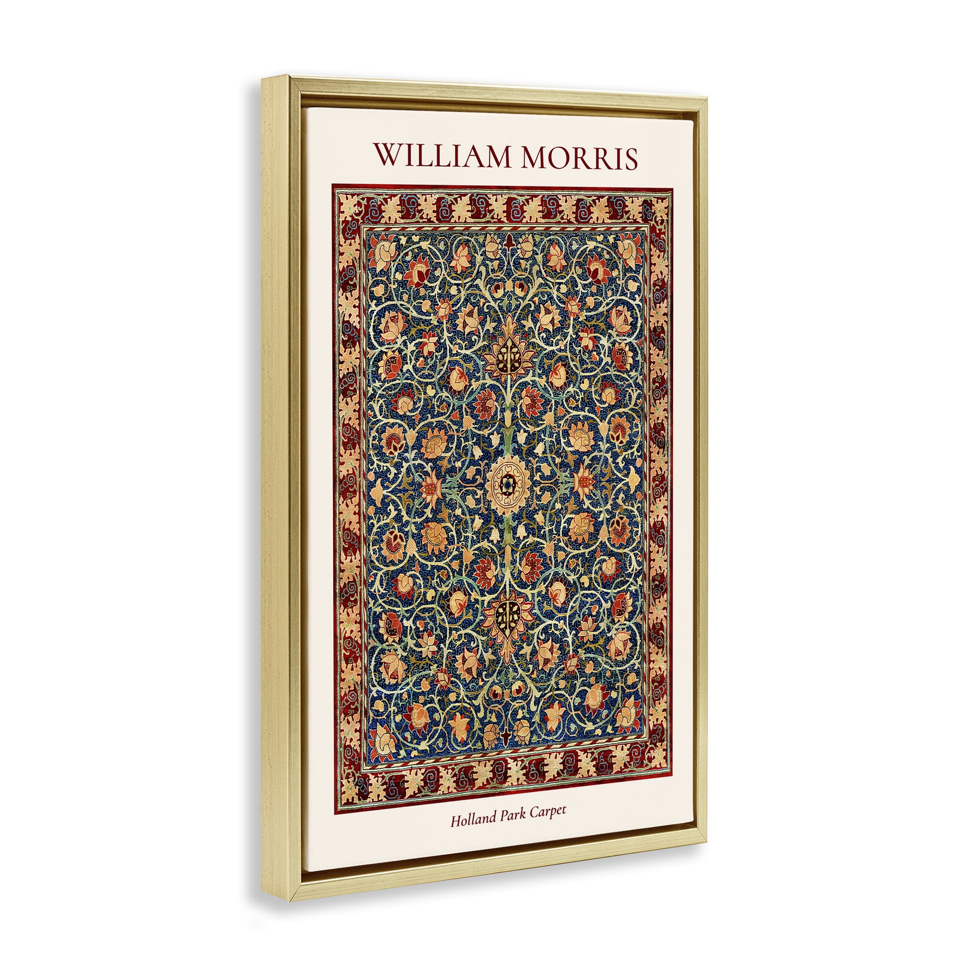 Stupell Industries Holland Park William Morris Design Gold Framed Floater Canvas Wall Art, design by Vintage Hustle