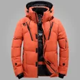 thumbnail image 2 of Abrigo de invierno de pato blanco grueso y cálido, parka resistente al viento para hombre, abrigo de viaje para acampar, ropa de color sólido, nueva chaqueta de plumas con capucha para hombre, 2 of 5