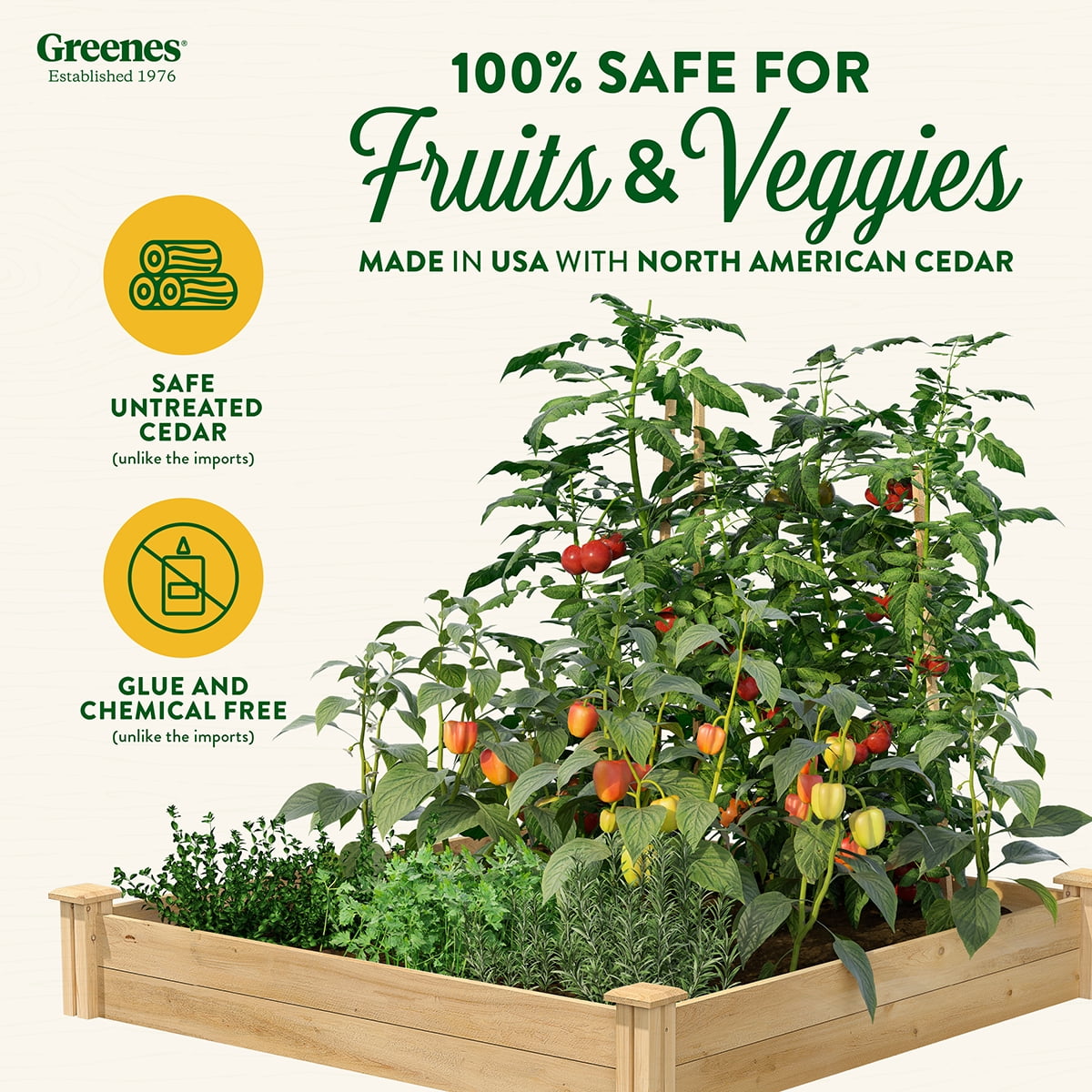 Greenes Fence 4' x 4' x 7" (3/4" Thick) Premium Cedar Raised Garden Bed