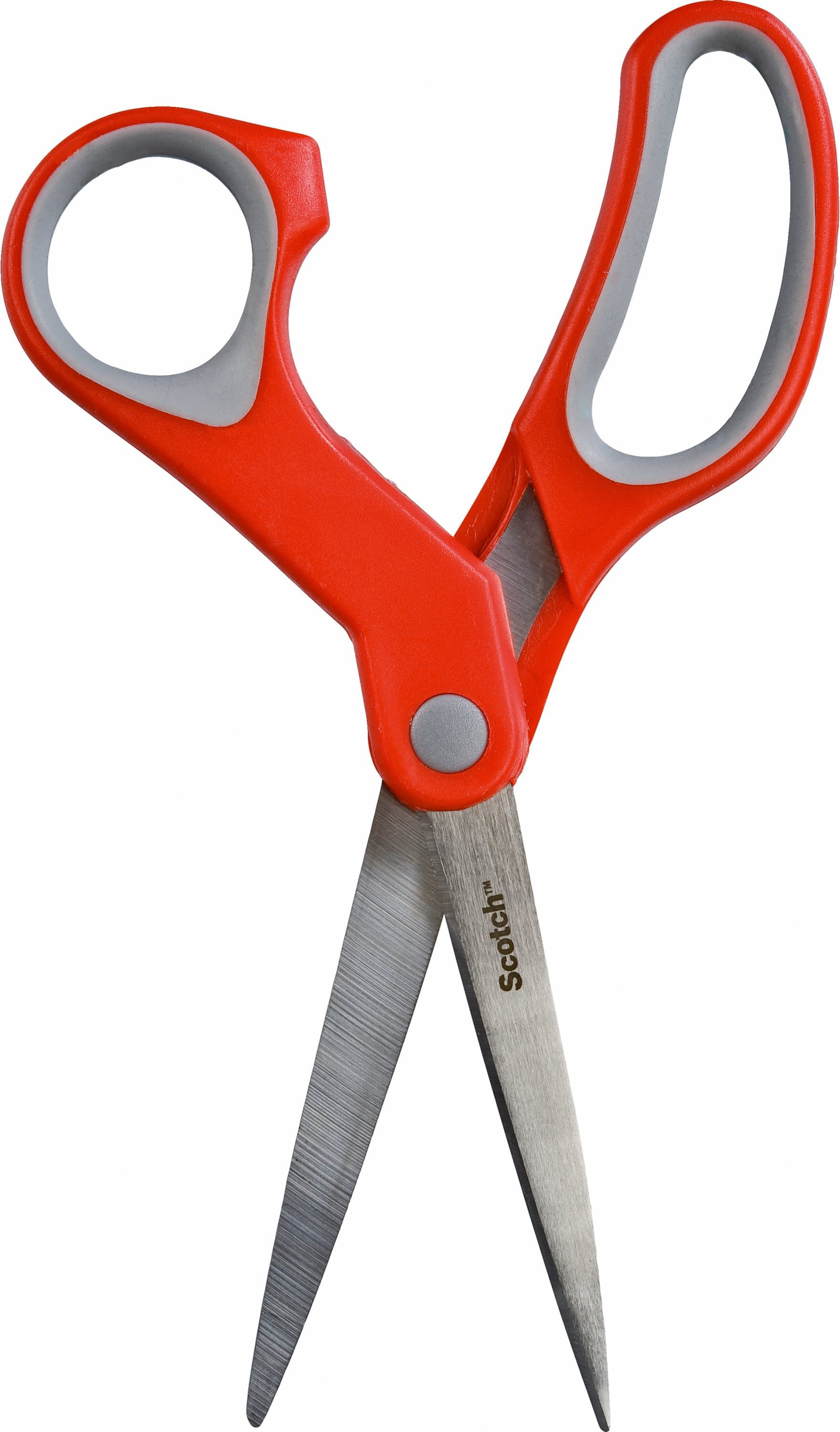 General Purpose Stainless Steel Scissors, 7.75 Long, 3 Cut Length, Red  Offset Handles, 3/Pack - Zerbee