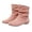 Pink, variant on NOKIO Flat Bπππ‘π for Women Comfortable Sπ
ip On Bπππ‘π Fall Winter Fashion Round Toe Booties Casual Pull On Shoes Lightweight Mid Calf Booties for Casual Daily Walking