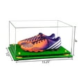 thumbnail image 2 of Clear Acrylic Shoe Pair Display Case for Soccer Cleats Football Cleats with Yellow Risers and Turf Base (A026-YR), 2 of 2