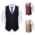 thumbnail image 1 of Qertyioot Independence Day Men Solid Fashion Retro Have Pockets Button V-neck Tanks Tops Blouse, 1 of 10