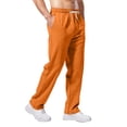 thumbnail image 4 of Dwelliawo Men's Lightweight Sweatpants Straight Leg Open Bottom Casual Sweatpant Lounge Fall Winter Athletic Yoga Pants with Pockets Clearance Saffron L, 4 of 7