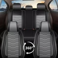 thumbnail image 2 of AOMSAZTO Front Car Seat Covers Fit for Hyundai Azera 2006-2017 Faux Leather Seat Covers Water Resistant Seat Protectors Luxury Auto Interior (2 Seats, Black&Grey), 2 of 7