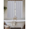 thumbnail image 7 of Bedroom Curtains 63 Inches length, Navy Blue Striped Window Treatment Curtain Drapes, Navy Blue White Stripes Farmhouse Rod Pocket Curtain Panels for Living Room Kitchen, 42"x63", 2 Panels, 7 of 7