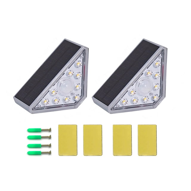 yeacher High-Brightness Solar Step Lights with Motion Sensor - Waterproof IP68, Dual Control (Warm Light, 2-Pack)