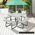 thumbnail image 2 of Topbuy 67" Waterproof HDPE, Metal Picnic Table with 4 Benches, Gray, 2 of 9