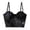 Black, variant on Women's Gathering Navel Revealing Tight Suspender Bra Purple M