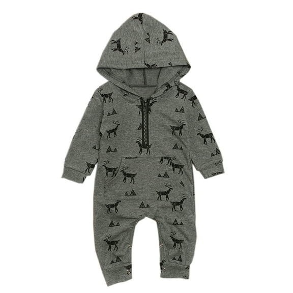 StylesILove Baby Toddler Boy Christmas Reindeer Romper Outfit (90/12-18 Months)