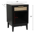 thumbnail image 3 of Urban Designs Crest 26" H x 18" W Modern Cane Front Nightstand with Drawer and Open Shelf - Black, 3 of 6