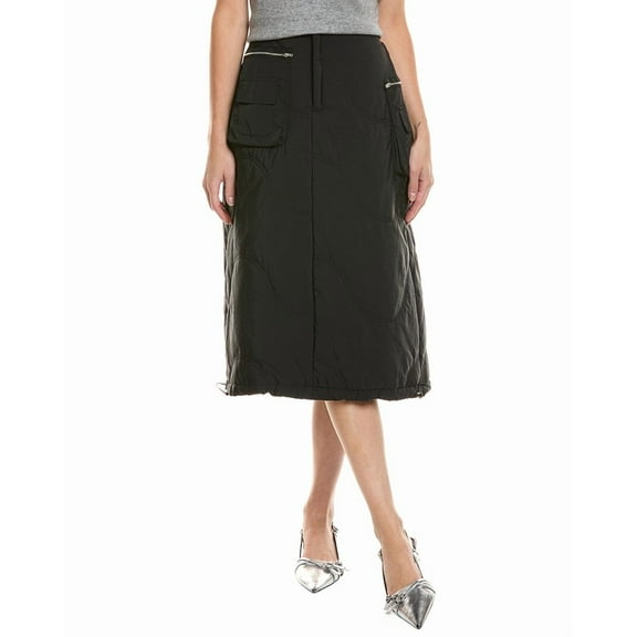 Gracia womens  Quilted Cargo Skirt, l, Black
