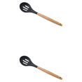 thumbnail image 1 of relayinert Kitchenware Wooden Handle Silicone Shovel Spoon Colander Brush Spatula Tool Missed 2Set, 1 of 6