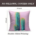 thumbnail image 2 of LALILO Throw Pillow Covers Neon Cactus Minimal Creative Cactus Minimal Cushion Cover 18" x 18", 2 Pack, 2 of 6