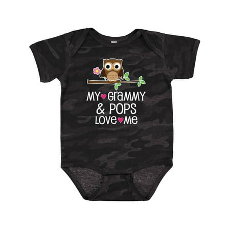 

Inktastic Grammy and Pops Love Me Owl Gift Baby Girl Bodysuit